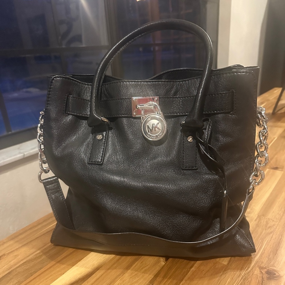 Black Leather Hamilton MK Bag
